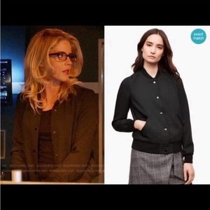 Wilfred Aritzia Poussin Bomber Snap Jacket in True Black